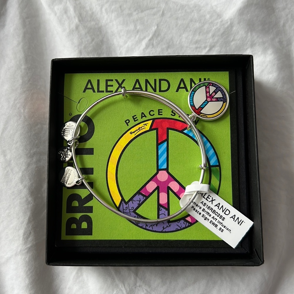 Alex and Ani x BRITTO peace sign bracelet